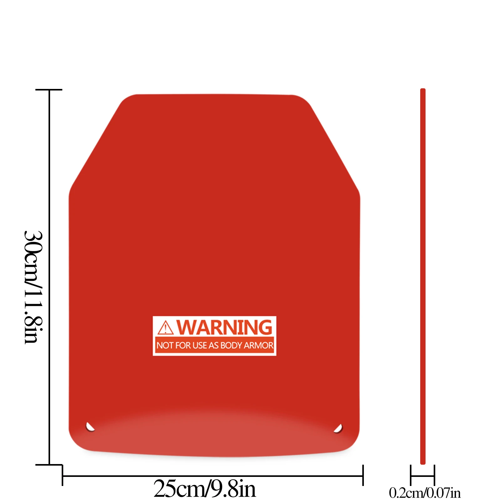 Placa de acero balístico NIJ nivel IIIA a prueba de balas, placa ponderada de 1,25 KG, inserto de armadura recubierto, 25x30CM - imagen 3