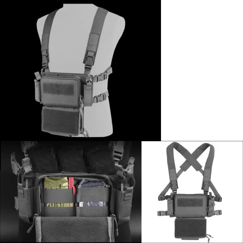 Plataforma de pecho de caza D3CRM |   Arnés de pecho modular compatible con MOLLE |   Para accesorios de caza y softair