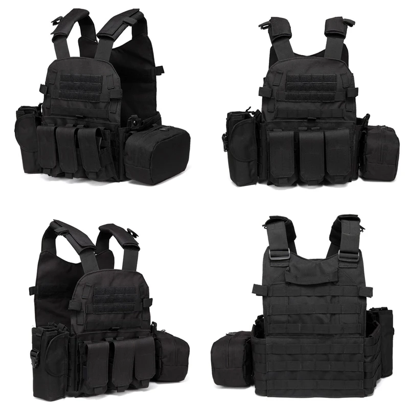 Chaleco táctico de combate para Paintball, chaleco airsoft desmontable rápido, equipo negro para llevar, militar, multifuncional, 6094 - imagen 3