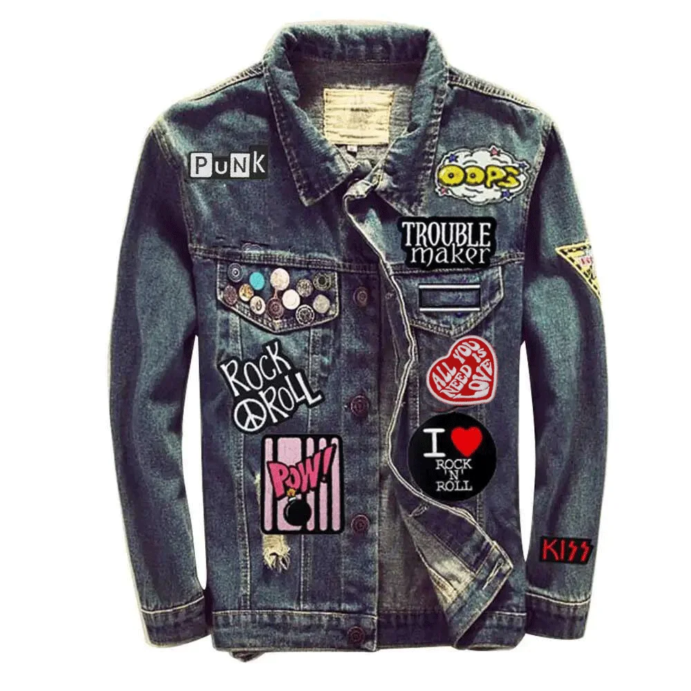 Etiquetas de nombre de rollo de Punk Rock, parches bordados de hierro en la parte posterior para motocicleta, chaleco de cuero de caballero, accesorios de decoración, apliques - imagen 3