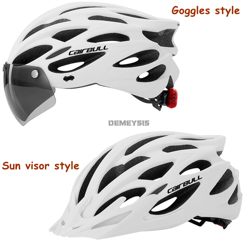 Casco de seguridad ultraligero para ciclismo, casco con luz trasera para motocicleta y bicicleta, visera de lente extraíble, casco para bicicleta de montaña y carretera - imagen 5