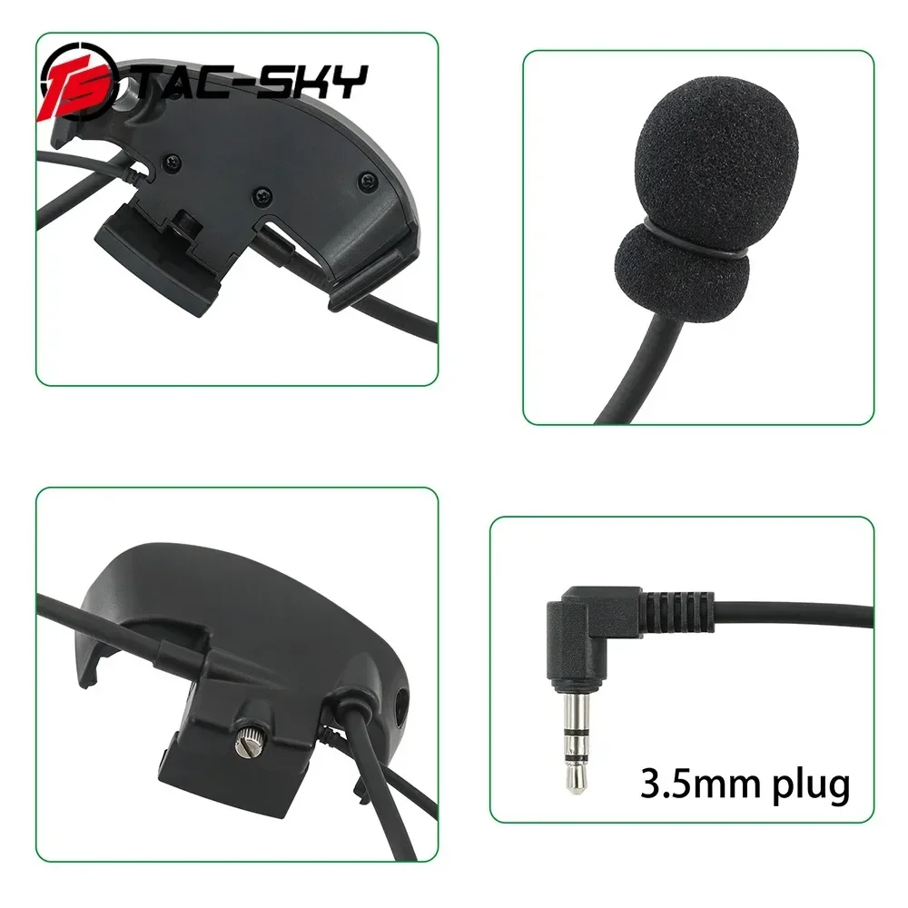 Micrófono TS TAC-SKY y K-Tip de 2 pines U94 PTT para auriculares deportivos electrónicos con cancelación de ruido Howard Wright Impact Tact - imagen 5