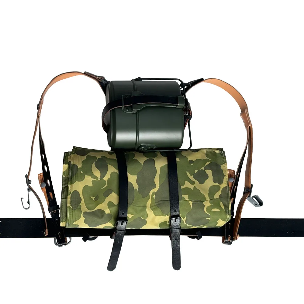 WW 2 Alemania equipo combinado de marco A usado con cinturón tipo Y mochila de cuero alemán - imagen 5