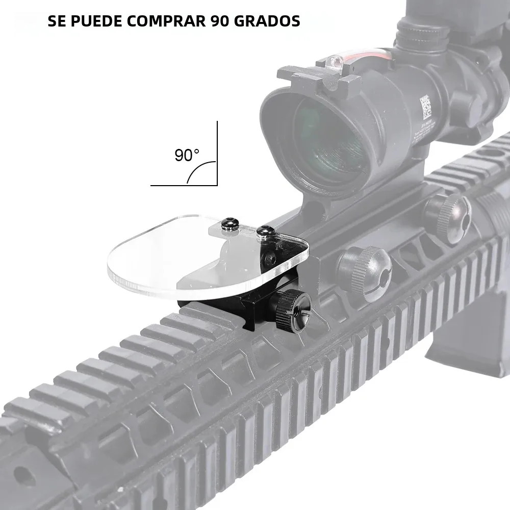 Soporte de alcance abatible táctico, cubierta protectora de lente transparente a prueba de balas, mira telescópica Airsoft, accesorios de mira de punto rojo para caza - imagen 5