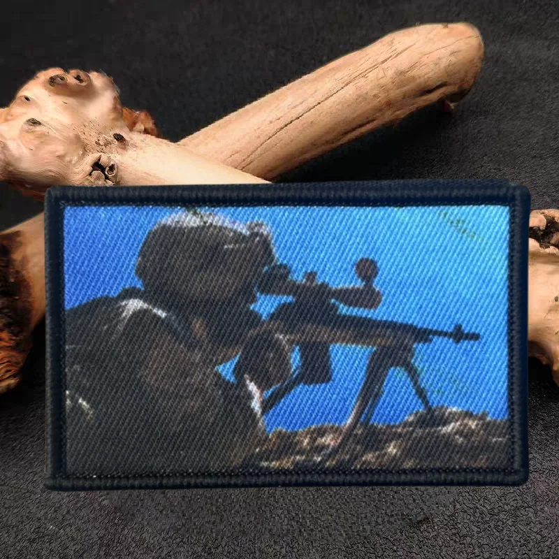 Parche con estampado de soldado con pistola, chaleco táctico, insignia de moral con gancho y bucle, pegatinas decorativas para mochila, parches para brazalete para ropa - imagen 2