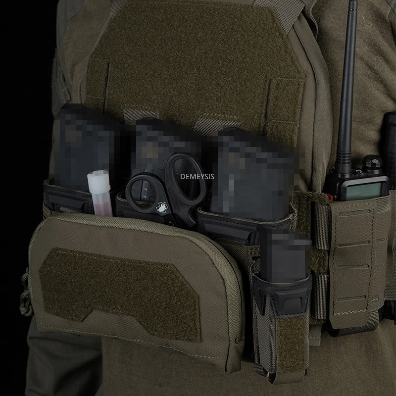 Bolsas para chaleco de caza, bolsa administradora de segunda capa, bolsa de almacenamiento táctica, chaleco Airsoft, portador de placa, accesorio, bolsa compacta de almacenamiento frontal