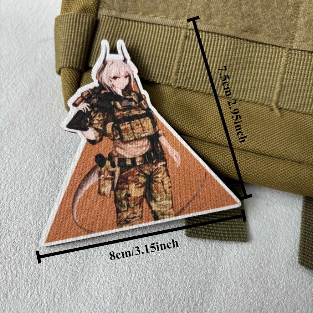 Parche táctico de caballería SFG de Battle Girl, emblema de gancho y bucle impreso de Chica de Anime, insignia de moral militar, brazalete, pegatinas para mochila - imagen 3