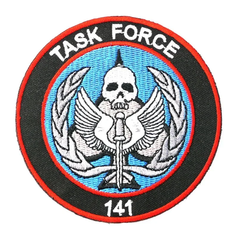 Parche táctico bordado para el brazo, insignia de gancho y bucle, 8,5 CM/Task Force 141, fantasma, Call Of Duty, emblema de OPS negro - imagen 4