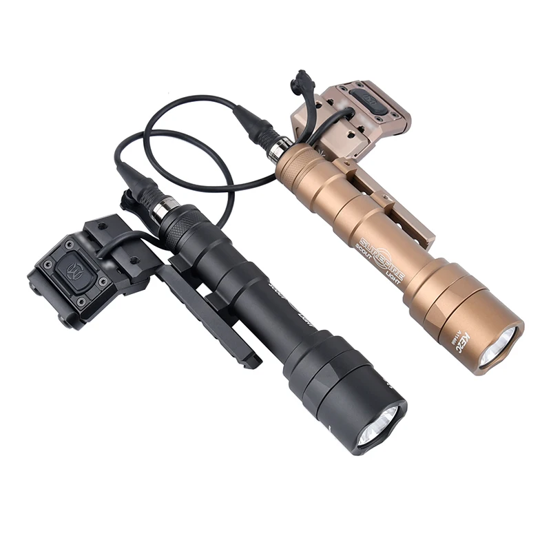Táctico Surefir M600 M300 Airsoft SF Scout luz caza arma Rifle montaje compensado linterna ModButton interruptor de presión antorcha - imagen 4