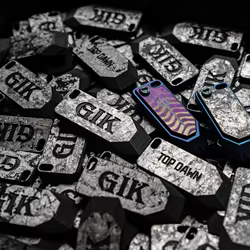 Parche de tarjeta de cuchillo de fibra de carbono, etiqueta colgante DIY, escenario multipáginas, aplique táctico GIK TOP para decoración de bolsas de ropa