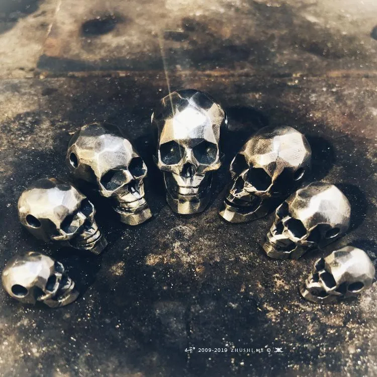 Cadena de plata de ley S925 hecha a mano, cadena con forma de Calavera, Cabeza de Buda de tres vías, colgante con cuchillo, accesorios con personalidad - imagen 5