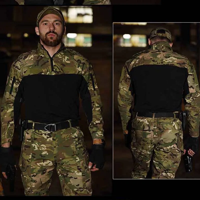 Camisa táctica para exteriores para hombre, camisetas de senderismo, ropa militar de camuflaje del ejército, ropa de caza de manga larga, camisa de Camping, camisas de combate - imagen 5