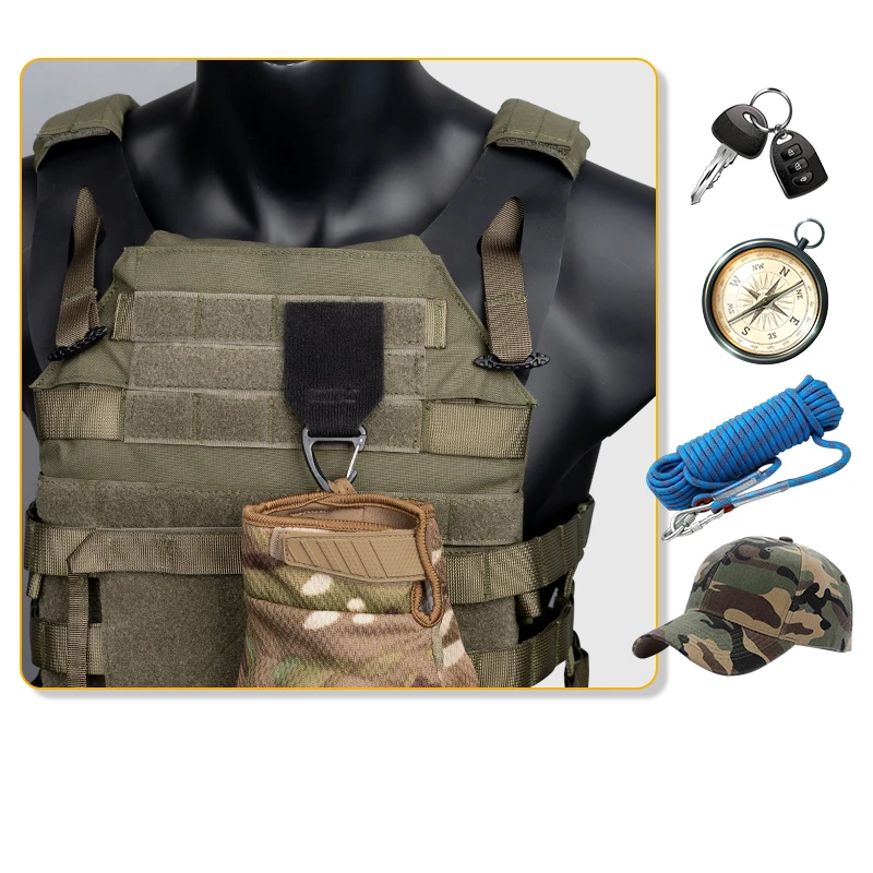 Hebilla de parches multifunción tácticos para exteriores con gancho, práctico anillo multiusos para colgar llaves para expansión DIY - imagen 5