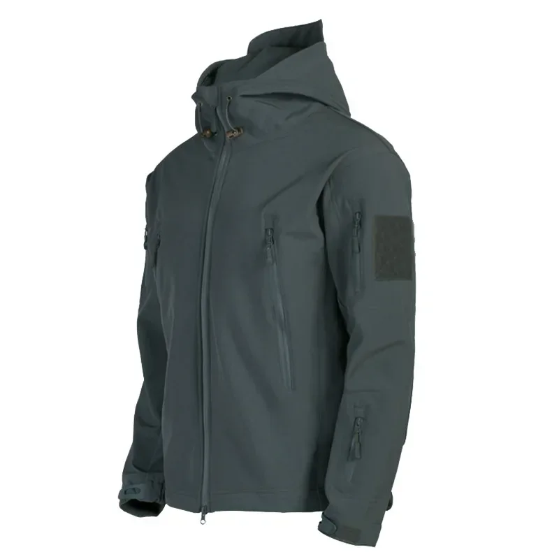 Chaquetas de piel de tiburón para hombre, chaqueta táctica impermeable a prueba de viento, chaquetas de combate, abrigos Bomber con capucha, novedad de 2024 - imagen 5