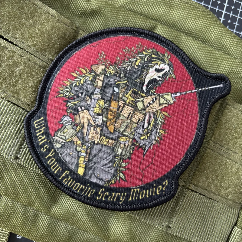 Insignia masculina "Call For Support", soldado enmascarado del ejército, parche táctico de guerrero de francotirador, brazalete militar, parches de gancho y bucle con estampado - imagen 4