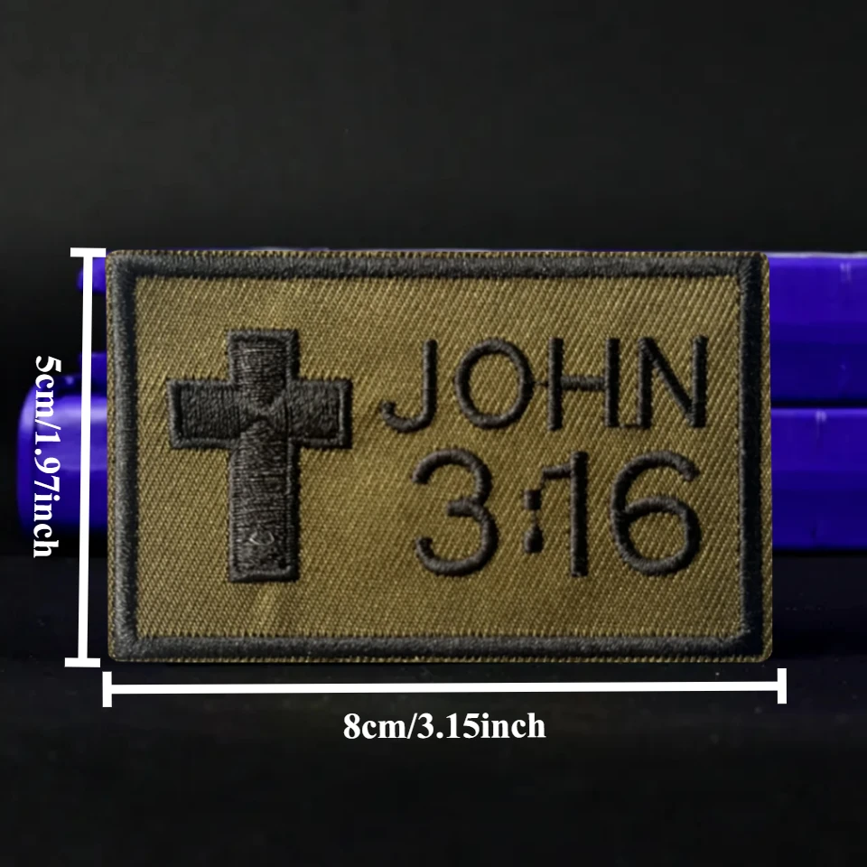 Parche táctico John 3:16 bordado velcro para mochila chaleco - imagen 2