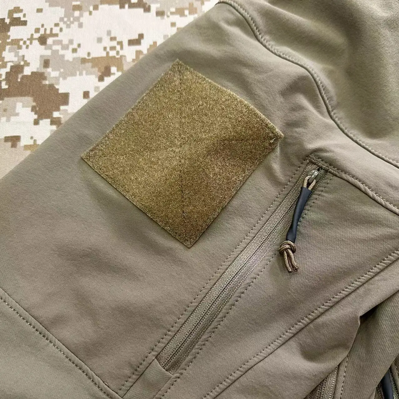 Chaqueta táctica al aire libre de concha suave AOR1 lobo marrón cuatro lados elástica con cremallera completa chaqueta de combate suave chaqueta de concha suave - imagen 4