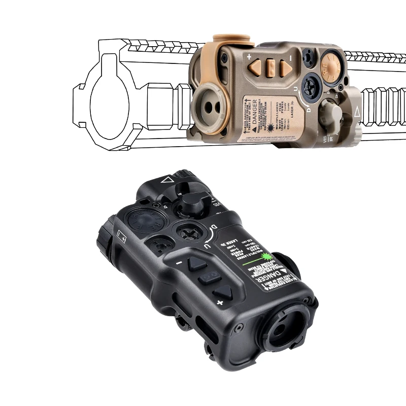 WADSN, todo Metal, CNC Raid X Airsoft, punto rojo verde, azul, rayo estroboscópico, Multi-engranaje, ajuste de brillo, 20MM, Rail, caza láser - imagen 2