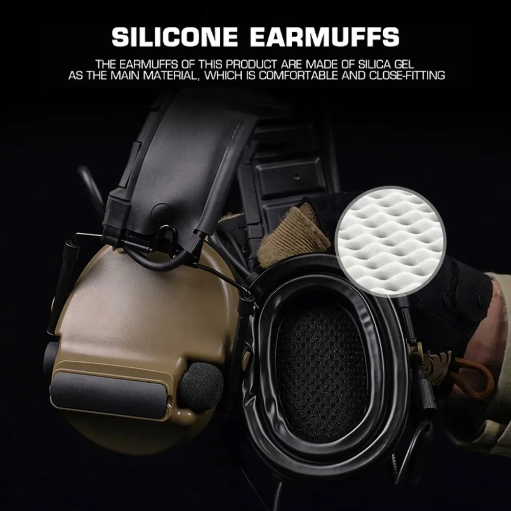 Auriculares tácticos Com Tac C5/adaptador de riel ARC para auriculares con reducción de ruido de pastilla Airsoft serie C II/III C4 C5 C6 - imagen 4