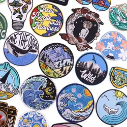 Parches bordados de aventura salvaje para ropa VanGogh, parches artísticos para planchar en ropa, sombreros, mochila, parche de costura DIY para exteriores