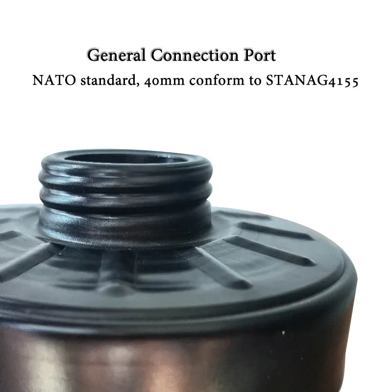 Cartucho de filtro de Gas o humo de ácido amoniaco orgánico, interfaz de aleación negra de 40MM, protección de seguridad reemplazada para máscara de Gas MF14/87 - imagen 4