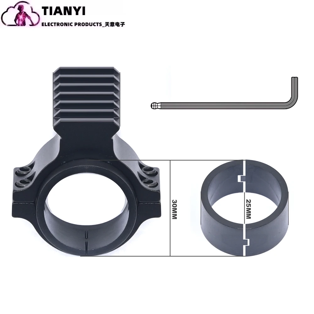 Soporte de fijación de alcance de 30mm con accesorio de pista, abrazadera de tubo 0039, abrazadera de fijación para linterna hecha de material de aleación de aluminio - imagen 2