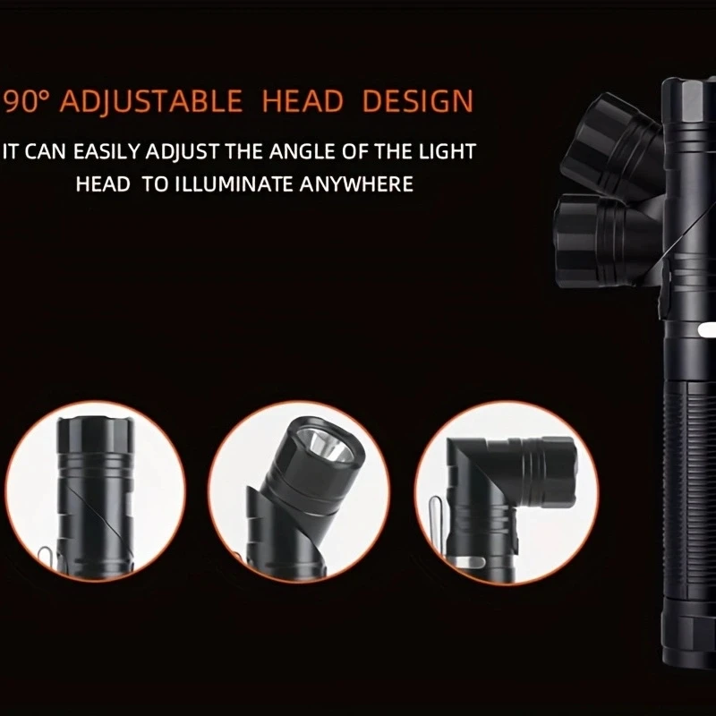 Linterna táctica LED SST40 de 12W, linterna magnética recargable por USB giratoria de 90 grados, lámpara de iluminación para caza, Camping, pesca y senderismo - imagen 4