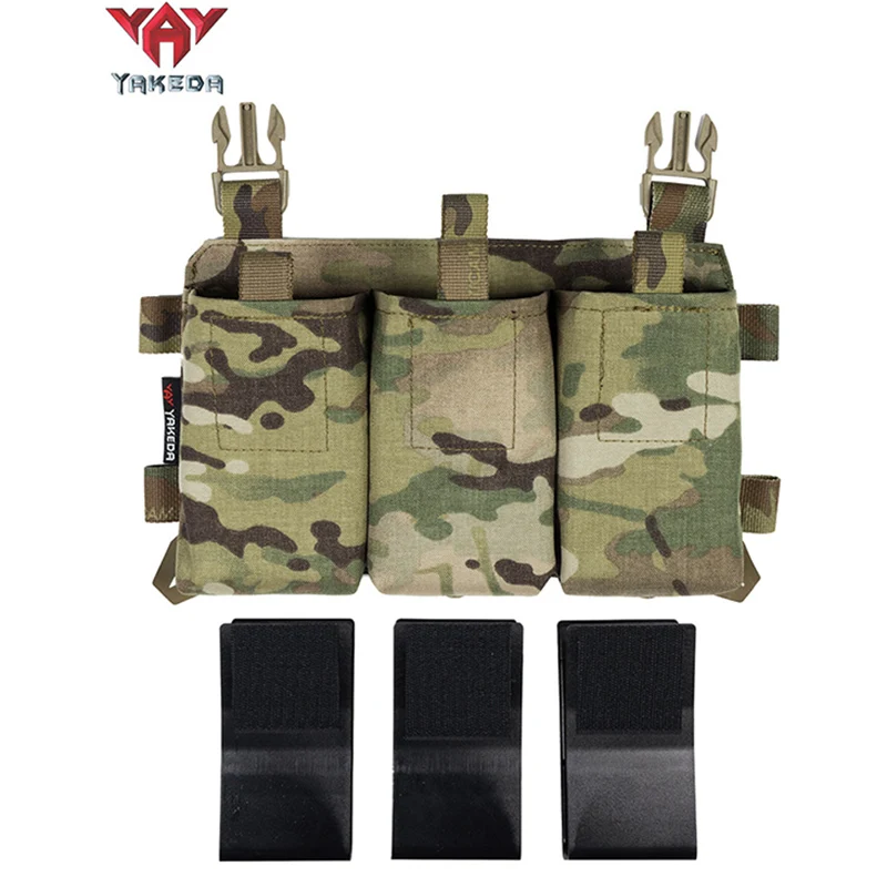 YAKEDA Bolsa triple para revistas con inserto de bolsa magnética de liberación rápida, hebillas UTX porta revistas combinado 5,56/7,62