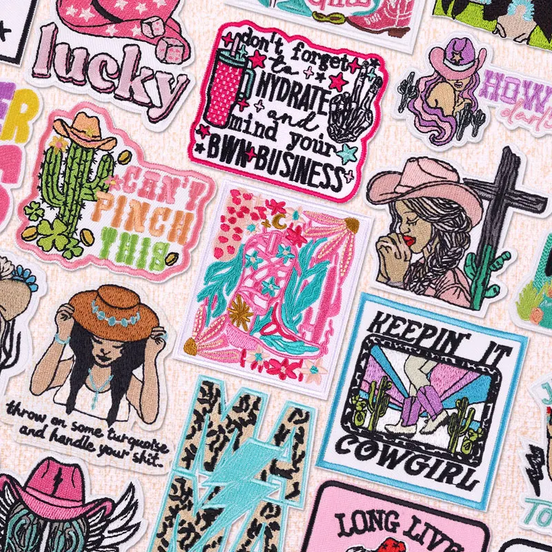 Parche bordado de escritura de letras, parches para planchar para ropa, parches termoadhesivos para ropa, pegatinas de parche DIY, decoración - imagen 2