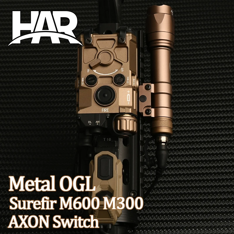 Linterna de Metal de Metal OGL Surefir táctica M600 M300, arma de caza, interruptor de hacha láser rojo verde, ajuste de 20mm, riel DBAL NGAL PEQ - imagen 2