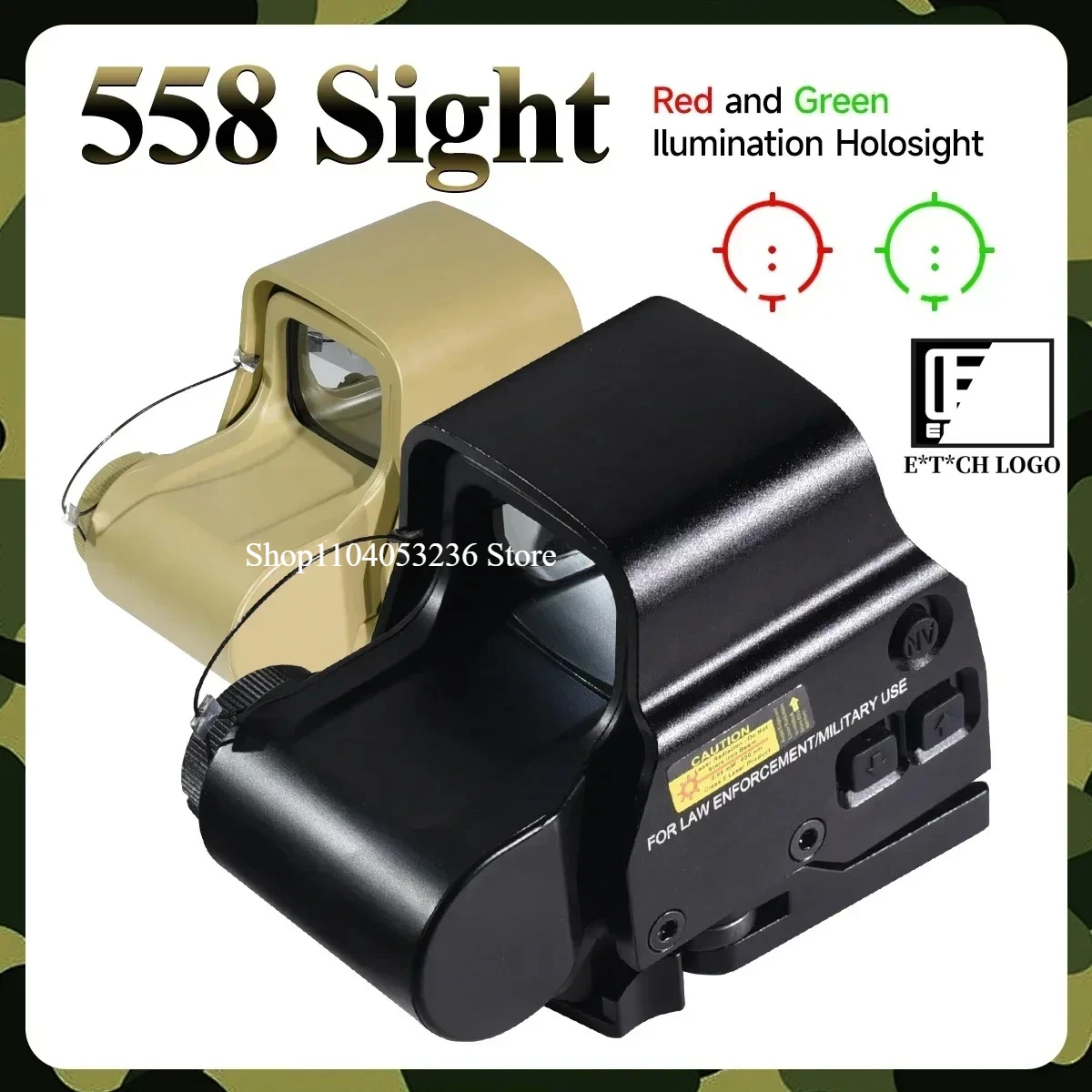 E * t * ch 553 556 558 holográfico rojo punto verde mira caza punto rojo reflejo Airsoft mira telescópica colimador 20mm QD Rail