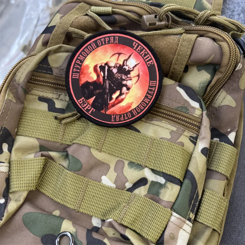 Parche táctico con estampado de demonio para ropa, insignia de moral militar, parches con gancho, accesorios para mochila, pegatinas