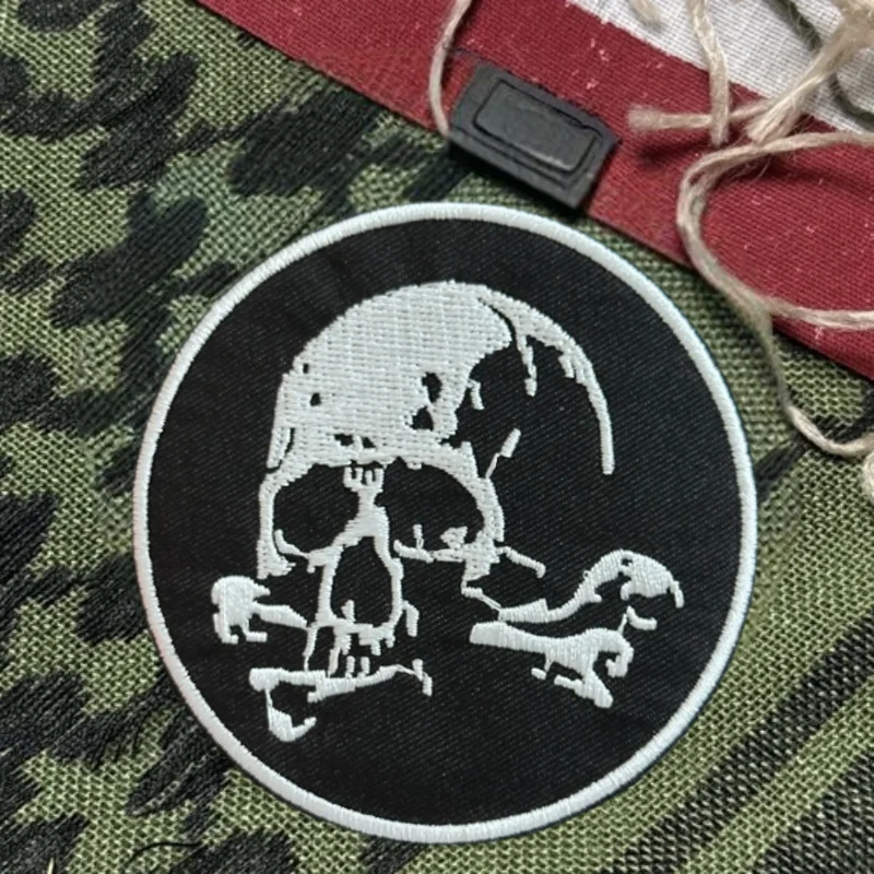 Parche bordado de esqueleto de hueso, chaleco táctico, insignia de moral con gancho y bucle, pegatinas decorativas para mochila, parches para brazalete para ropa - imagen 4