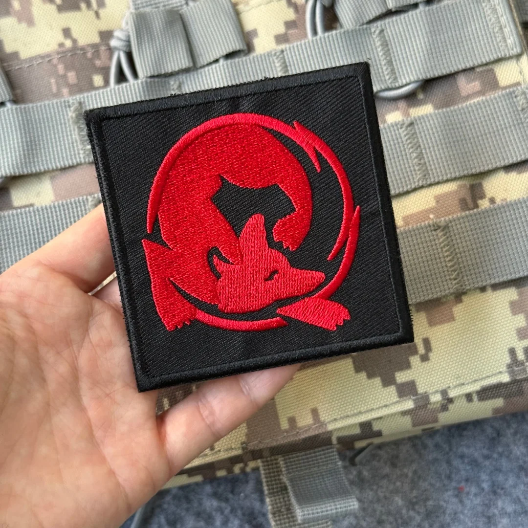 Parches de gancho y bucle impresos bordados de zorro para ropa insignia de moral táctica brazalete militar mochila apliques pegatina - imagen 3