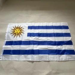 Bandera de Uruguay 90x150cm poliéster de alta calidad colgante URY UY bandera de Uruguay bandera nacional decoración interior y exterior banner