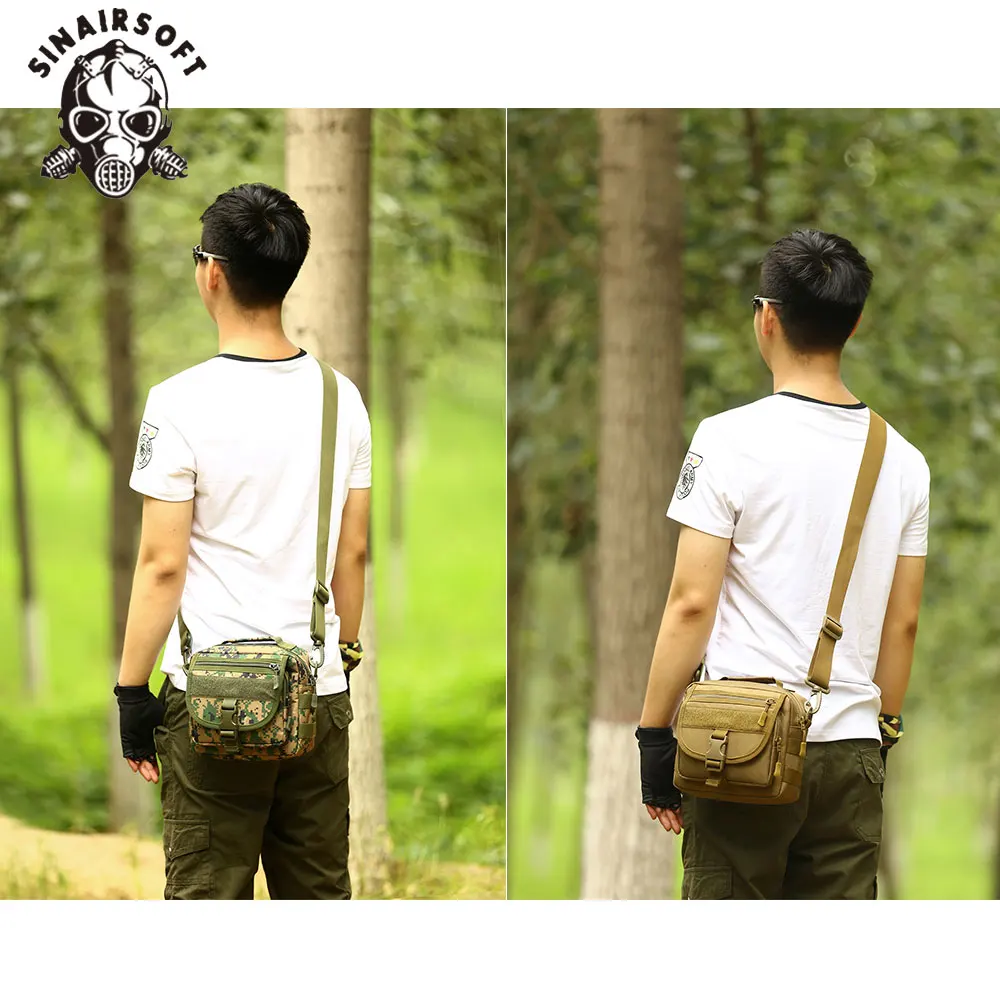 SINAIRSOFT, ventilador táctico para exteriores, bandolera de hombro de camuflaje de nailon duradero, bolso de viaje informal Unisex, bolso adjunto - imagen 4