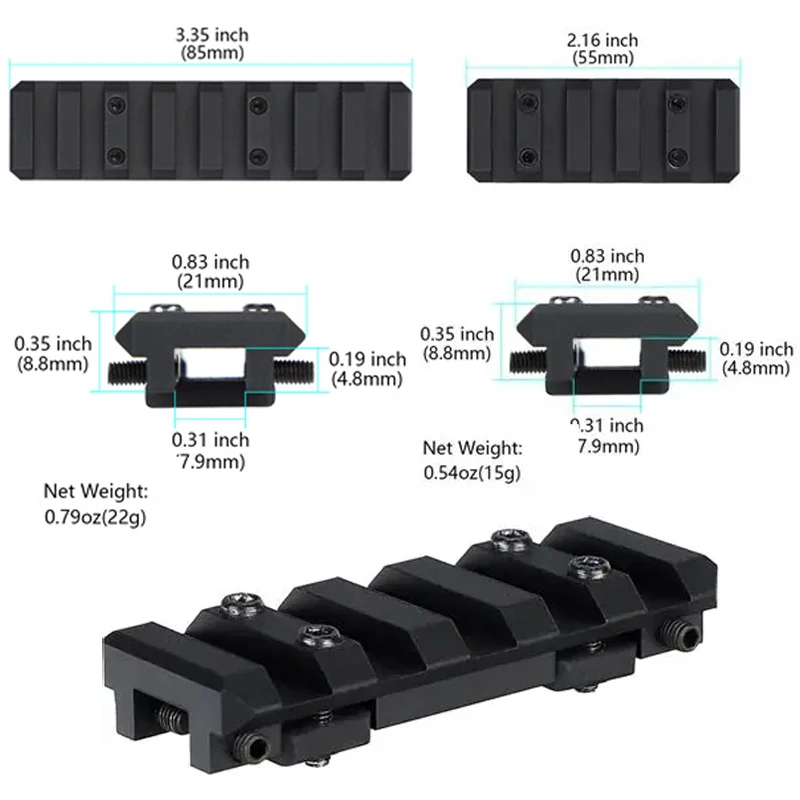 VISM PRO-mira Picatinny de costilla ventilada para caza, mira óptica réflex de punto rojo, mira telescópica Airsoft para riel AR15 de 20mm - imagen 4