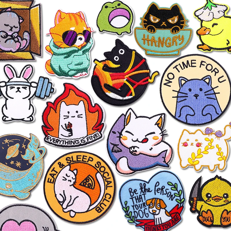 Parche bordado de animales bonitos, parches para planchar para ropa, parches termoadhesivos para ropa, insignias de dibujos animados DIY, decoración - imagen 2