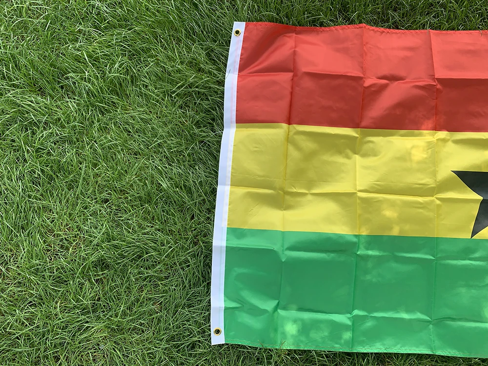 Bandera de cielo bandera de Ghana 150x90cm poliéster de alta calidad colgante banderas nacionales de Ghana bandera de Ghana impresa de doble cara - imagen 3