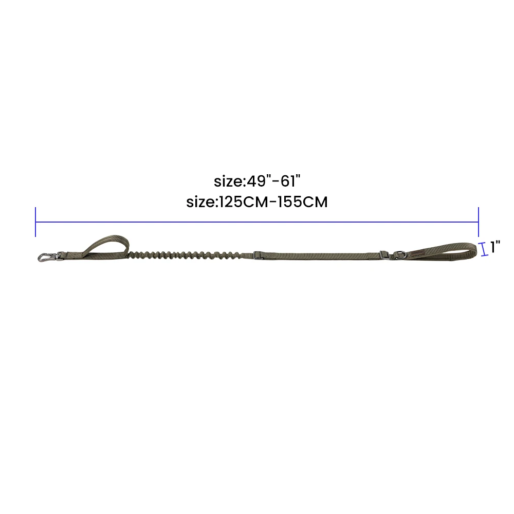 Correa táctica para perro, correa elástica de nailon duradero, mango de Control alemán, suministro de entrenamiento para caminar, perros medianos y grandes - imagen 2