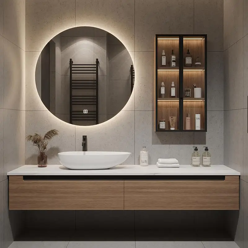 Mueble de baño de pizarra simple y moderno, mueble de lavabo, combinación de mueble de baño inteligente, personalización - imagen 4