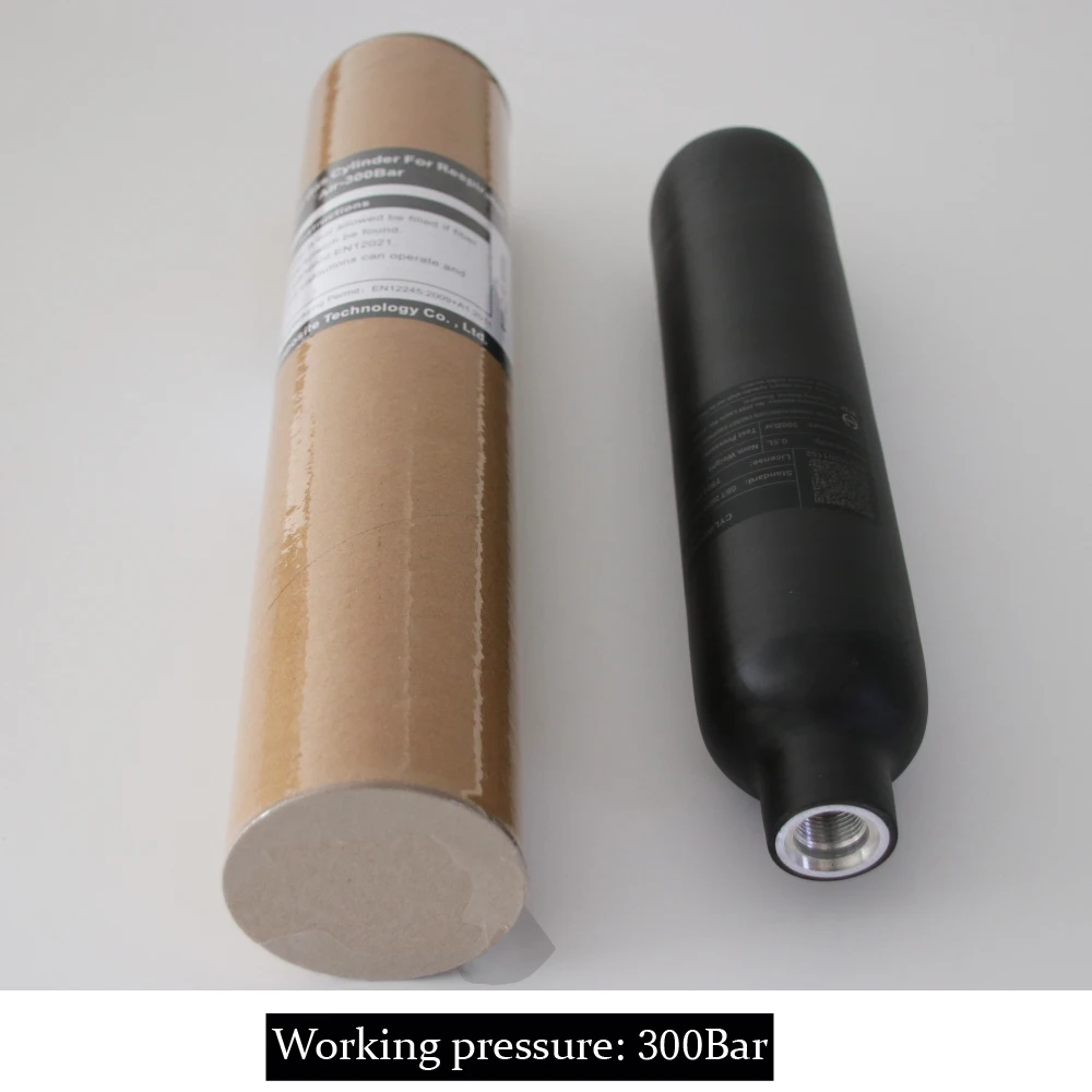 Nuevo estilo mate 0.5L,500cc tanque de buceo de fibra de carbono, botella de buceo HPA, tanque de alta presión M181.5, 400psi, 300 bar - imagen 5