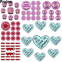 Prajna-parches termoadhesivos para planchar en la ropa, pegatinas de flores con letras de dibujos animados, 10 piezas