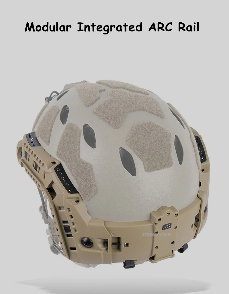 Casco táctico con módulo de riel guía lateral demeysis
