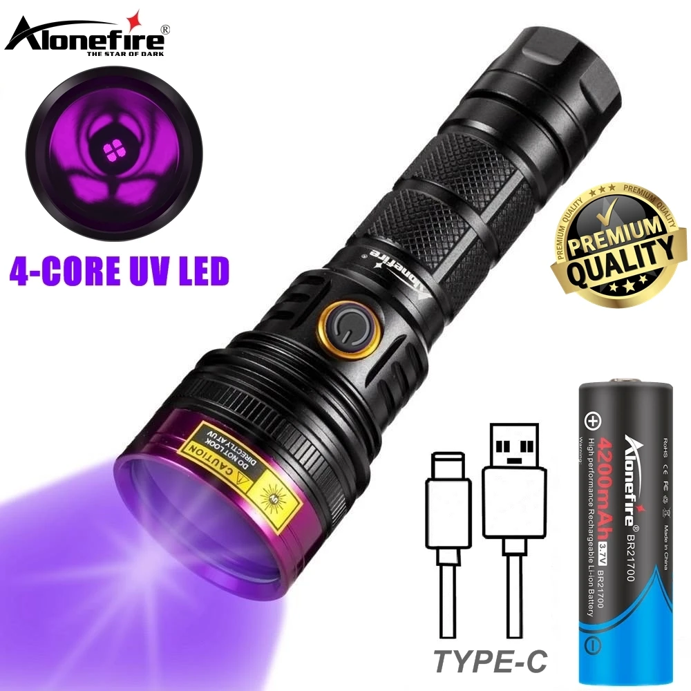 Linterna LED de luz negra de alta potencia, 25W, 365nm, recargable por USB, pegamento UV, curado, CatDog, tiña, mancha, mineral, dinero, lámpara de detección - imagen 2