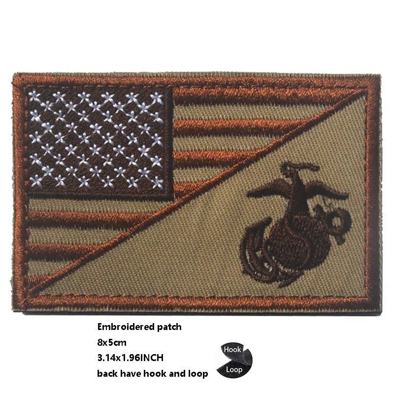 Accesorios para bolsa al aire libre, insignia bordada, brazalete mágico bordado de tela con sello azul marino de Estados Unidos con parche para mochila - imagen 5