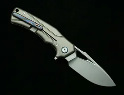 LEMIFSHE JR9402 cuchillo plegable EDC hoja M390 y titanio de bolsillo