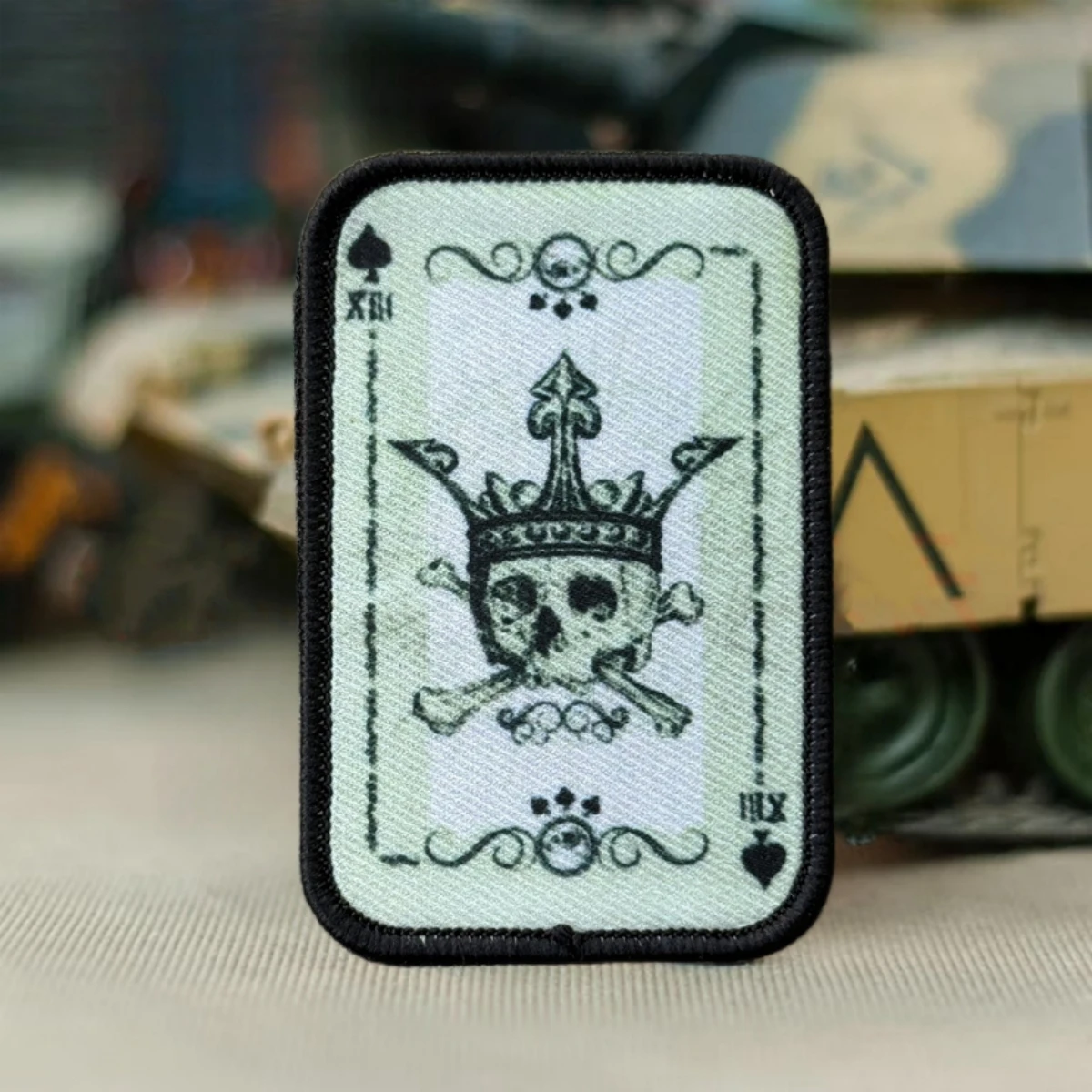 Parche táctico de moral Ace of Spades, brazalete del ejército militar, parches de gancho y bucle impresos para ropa, pegatina para mochila