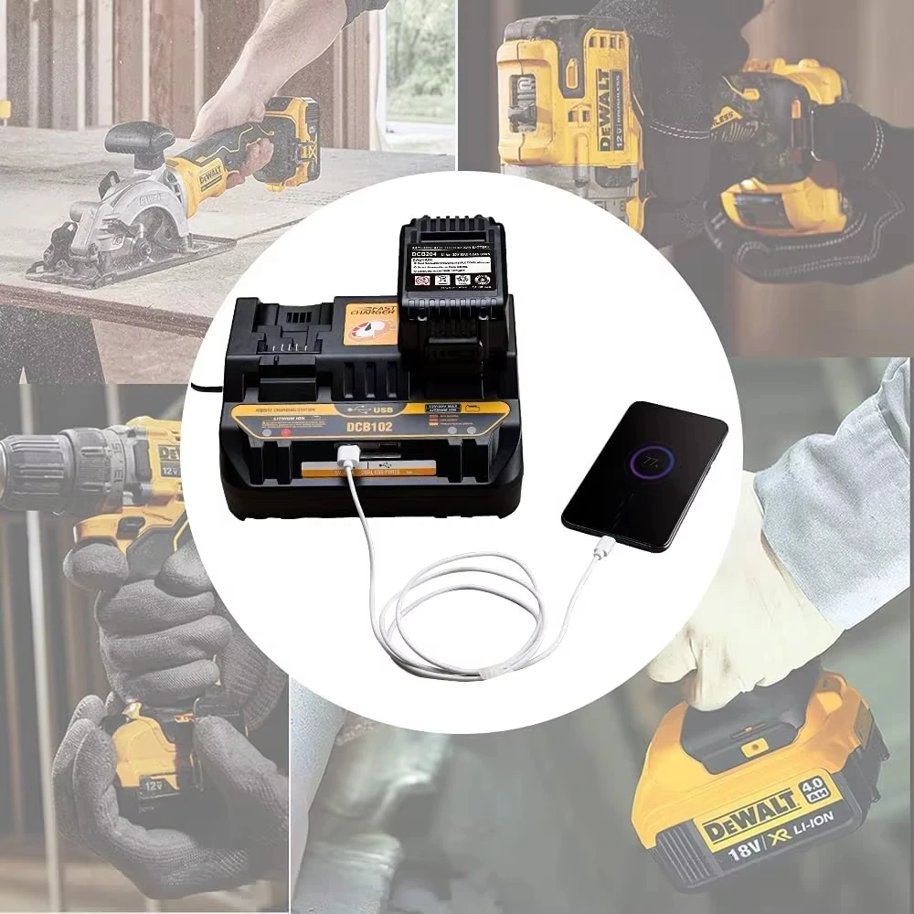 Cargador rápido original DeWalt DCB102 para baterías 20V litio - imagen 5