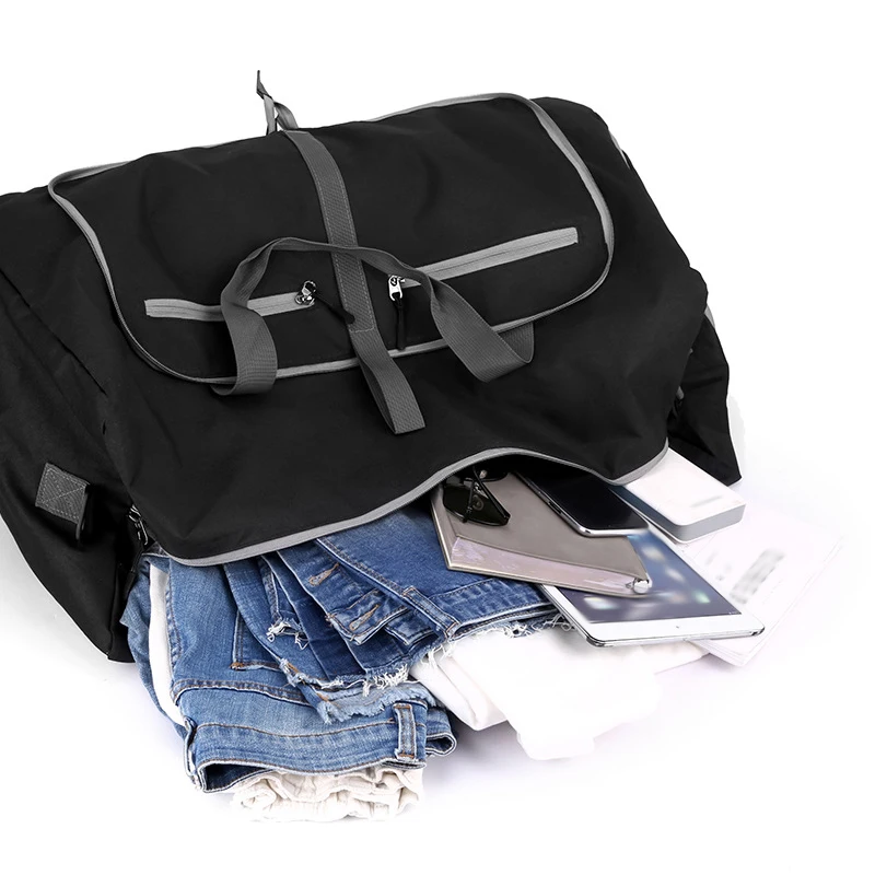 Bolso de viaje plegable, almacenamiento de gran capacidad, bolsa deportiva para entrenamiento físico al aire libre, zapatos independientes, bolsas de lona de bolsillo para acampar - imagen 5